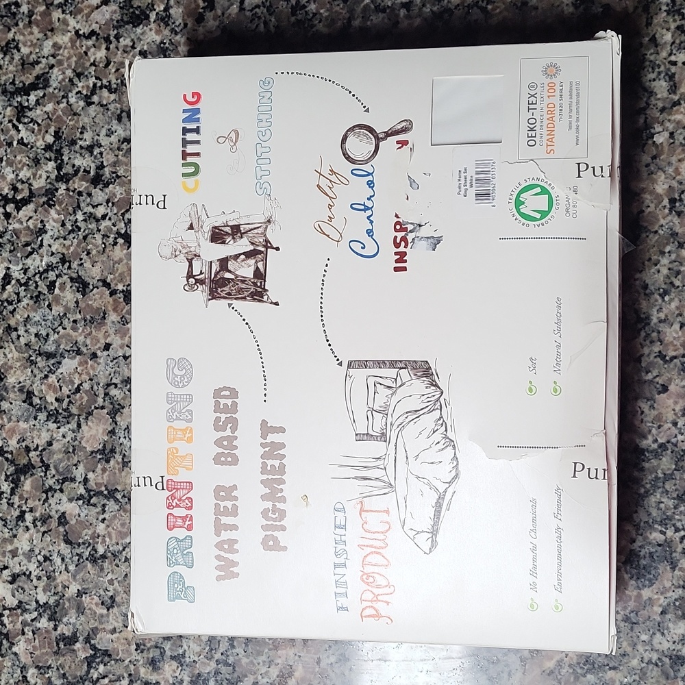 Purity Home  Performance Cotton KING Sheet Set NEW deep pocket